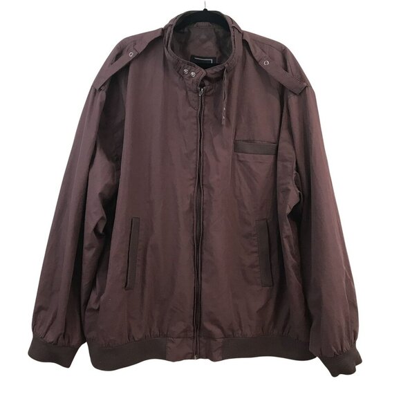 Vintage Barrage 3XL Tall Brown Lightweight Racer Bomber Jacket Pockets Full Zip - Picture 1 of 10